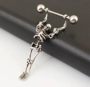 skeleton nipple jewelry